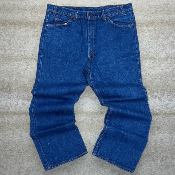 True Vintage Orange Tab Levis Jeans 517 Bootcut Flared Fit Medium Wash USA 70s - Picture 2 of 6